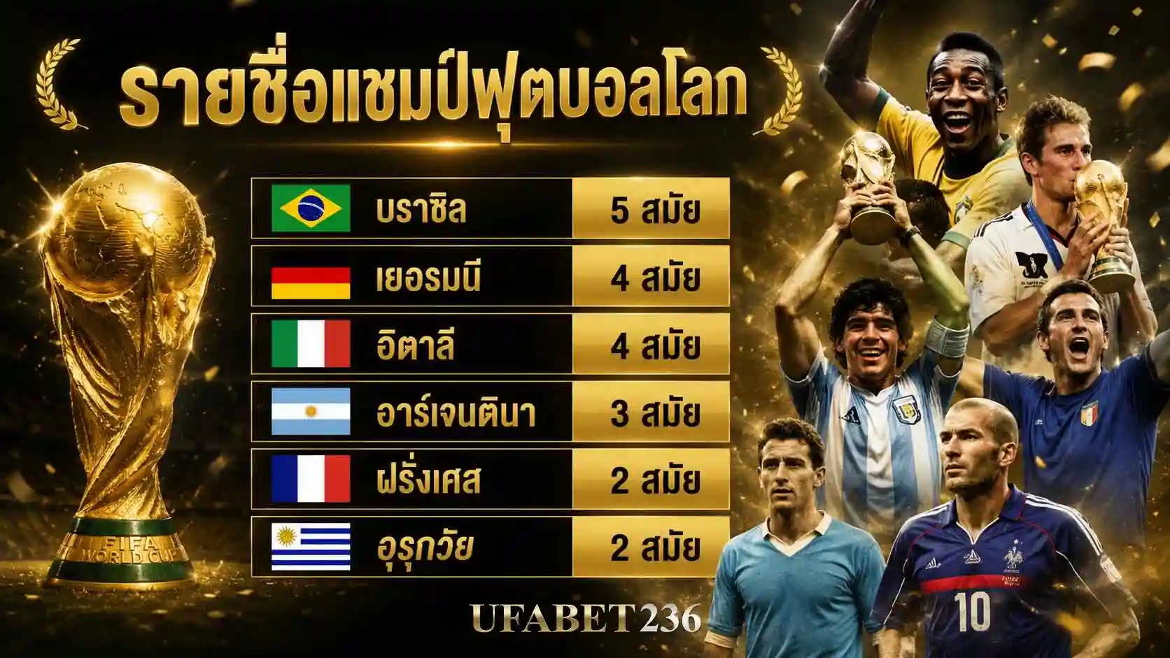 รายชื่อแชมป์ฟุตบอลโลก